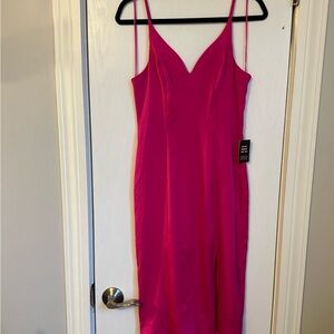 Express Pink Spaghetti Strap Midi Dress Cocktail